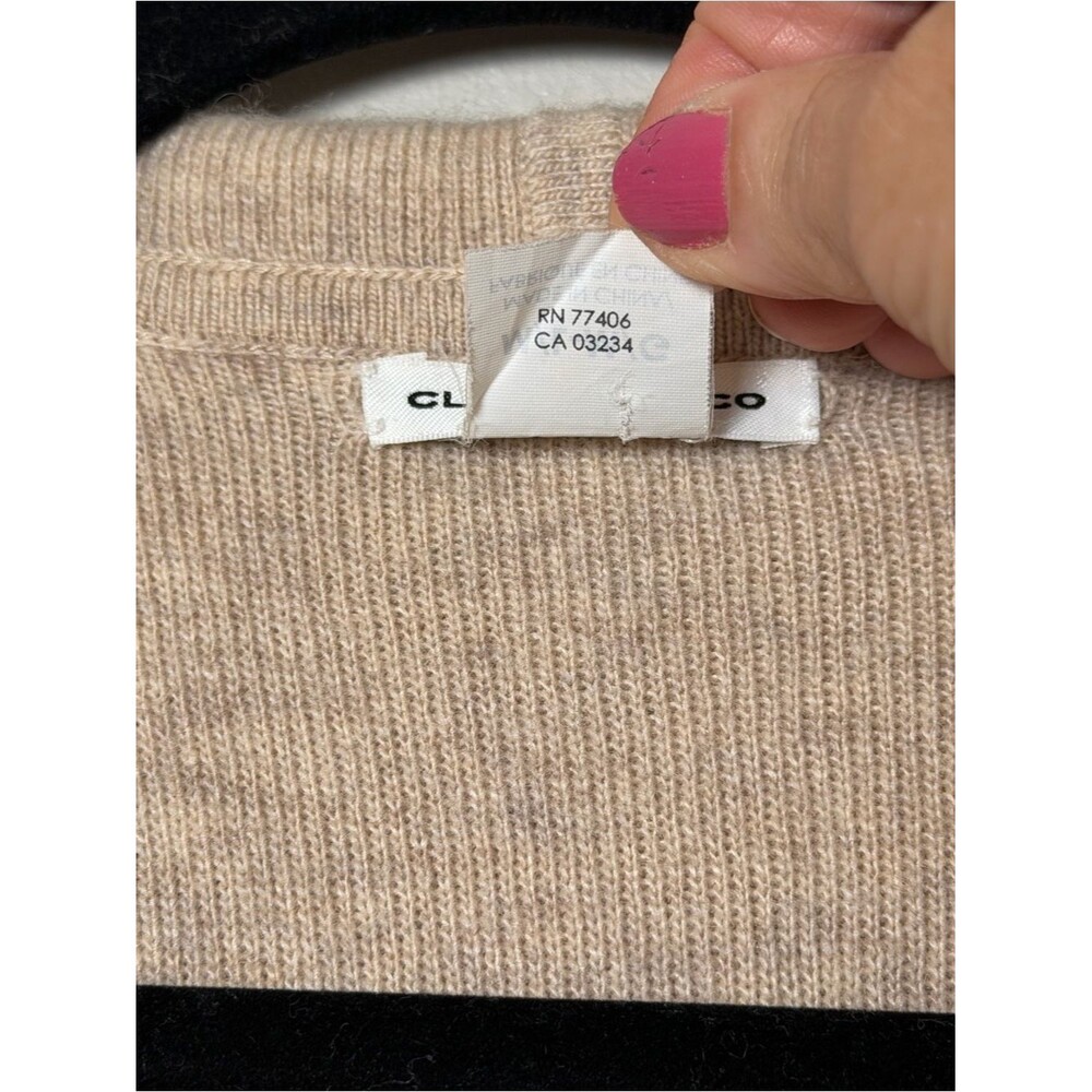 Club Monaco Cashmere Blend Open Front Shawl Collar Long Vest Beige M-L Cozy - Picture 4 of 11